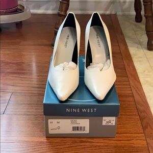 White Nine West Heels